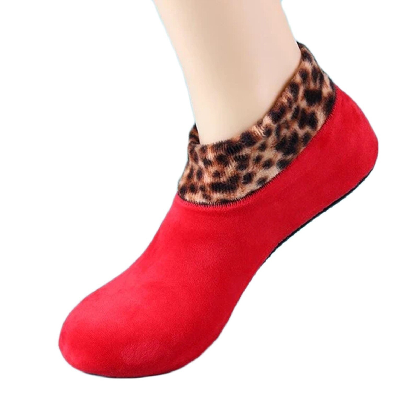 Calcetines antideslizantes con estampado de leopardo para mujer, calcetín informal, antideslizante, para casa