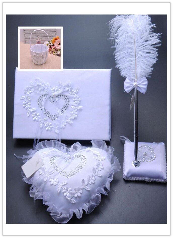 Romantische "Afwerking Raakt Collection" Strand Thema Bruiloft Gastenboek Schelpen: include basket