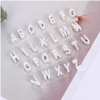 A--Z 26 English alphabet necklace jewelry letter accessories with perforated letters accessories girlfriends small persona: Silver Plated