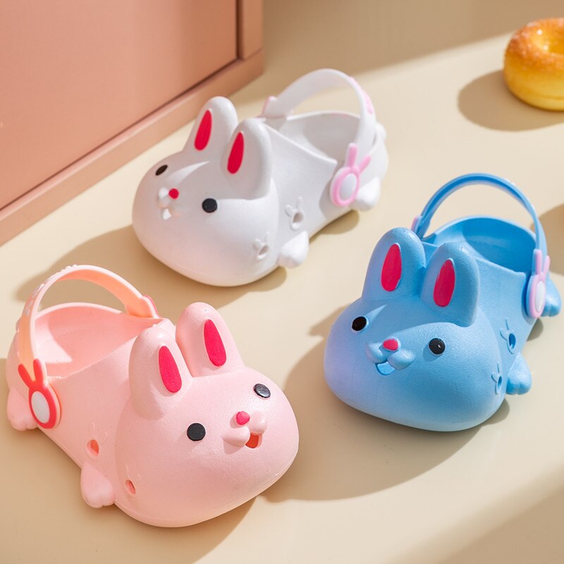 dzieci kapcie 2022 Słodki 3D króliki lato solidny różowy dziewczyny plaża sandały Dzieci moda fajny woda buty dla chłopcy jedyny w swoim rodzaju płaski