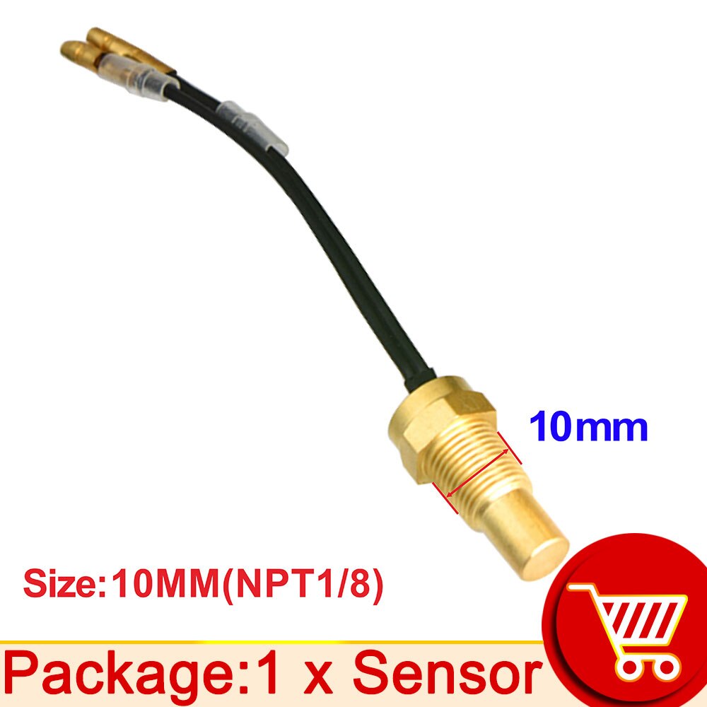 12V/24V Water Temperatuur Sensor Temp Afzender 50K Hoofd Plug 10Mm 12Mm 14Mm 16Mm Voor Auto Vrachtwagen Gauge Elektrische Meter Npt 3/8 1/8: 10MM