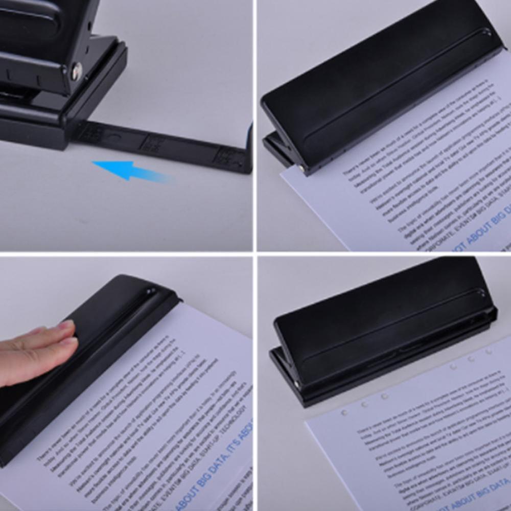 6 Hole puncher Loose-Leaf Standard Puncher Paper Adjustable Stapler Office Binding Supplies Student Stationery Equipment