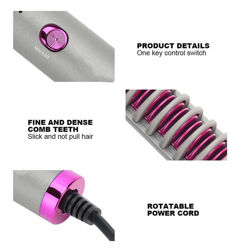 Fast Heating Hair Straightener Combs Men Beard Hair Straightener Brush Combs Styling Electric Hair Curler Irons