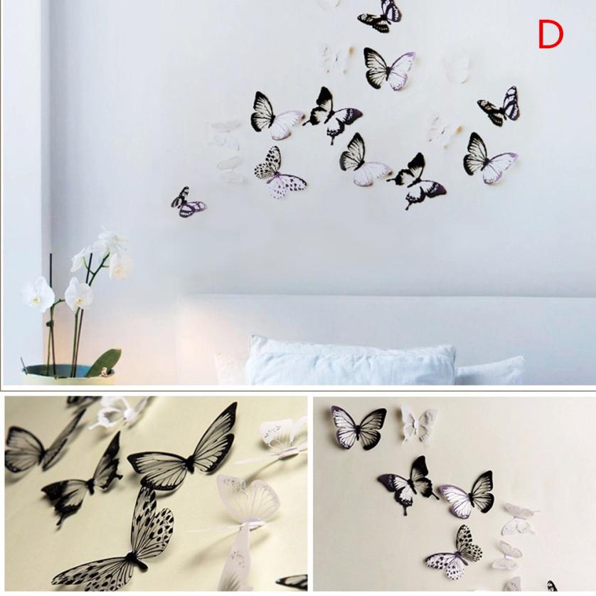 Muurstickers vlinders 3d spiegel wandkunst woondecoraties dieren muurstickers gratis 40p