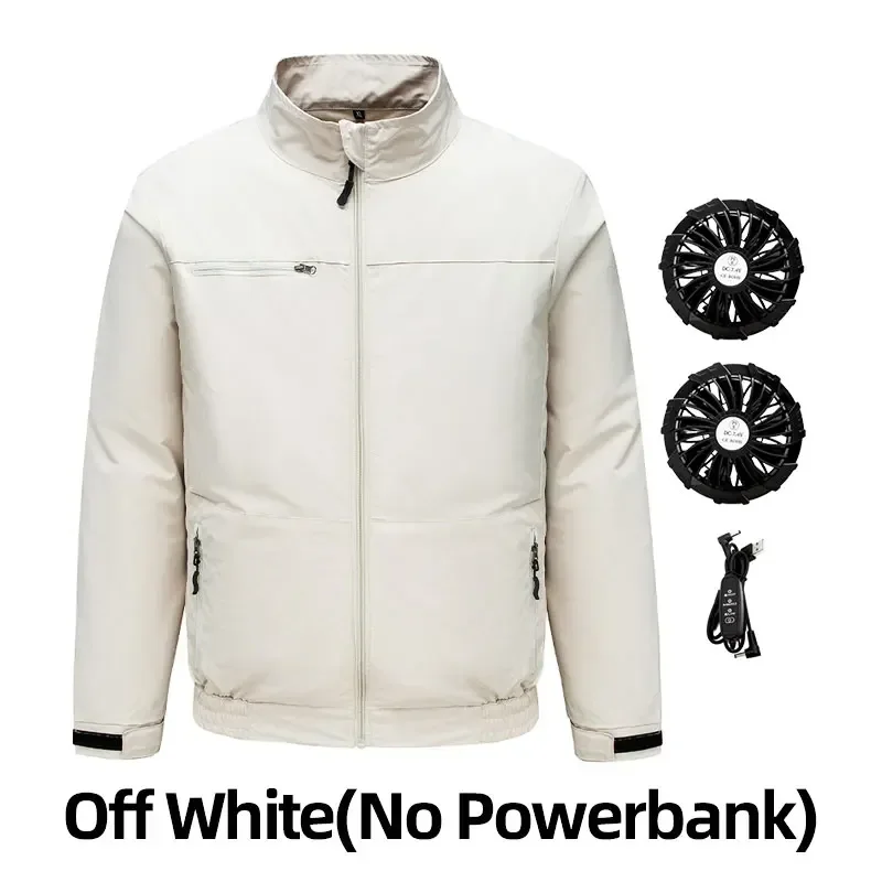 Coole jas Heren warm weer Werkventilatorjas USB-koeling Airconditioning Kleding Dameslichaamskoeling Viskleding Vest: XL / Beige