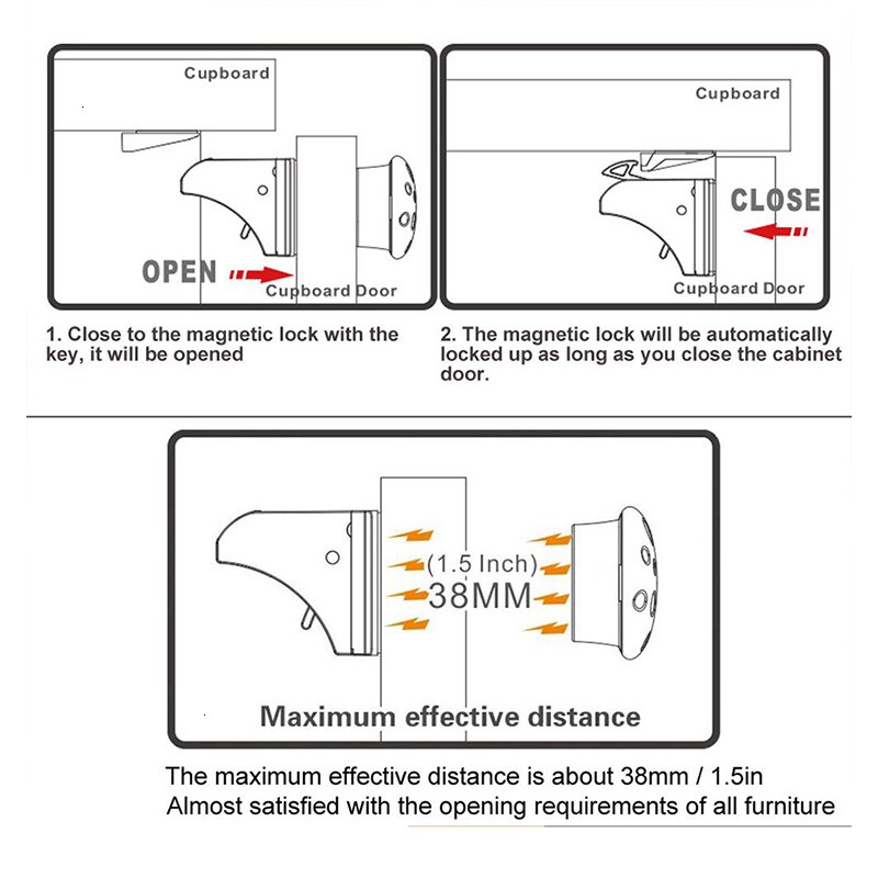 12+3 Magnetic Lock Child Protection Baby Safety Infant Security Cabinet Drawer Door Closer Child Lock Wardrobe Invisible Locks