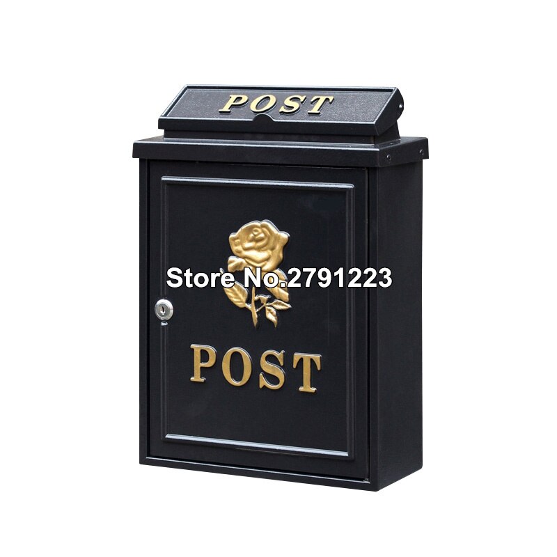 Retro Pastoral Wall Mounted Mailbox Mail Postal Letter Box Lockable Secure Mail Post Cast Aluminum Mailbox Postbox Garden Decor