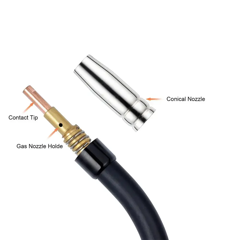 Consumibles de punta de contacto Mig 16 piezas Soldadura MIG MB15 15AK Punta de contacto 0,8/1,0/1,2 mm Boquillas conductoras Consumibles Tubos de contacto