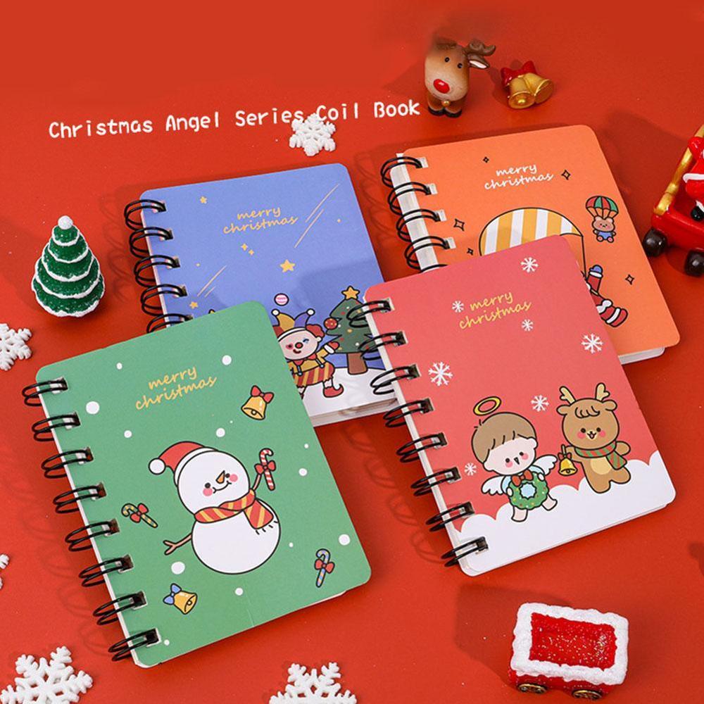 A7 Kawaii Christmas Notebook Coil Book Christmas Tree Claus Supplies School Stationery Santa Student Notebook Planner A2P3
