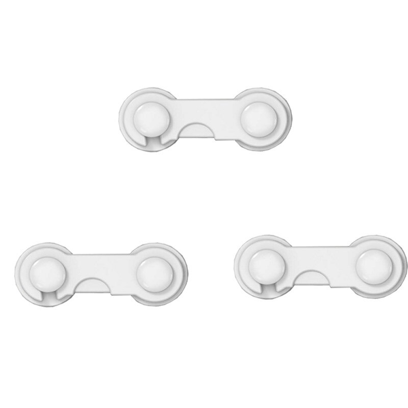 10Pcs Kind Veiligheid Kabinet Lock Baby Proof Beveiliging Protector Lade Deur Kast Lock Plastic Bescherming Kids Veiligheid Deurslot: white 3pc