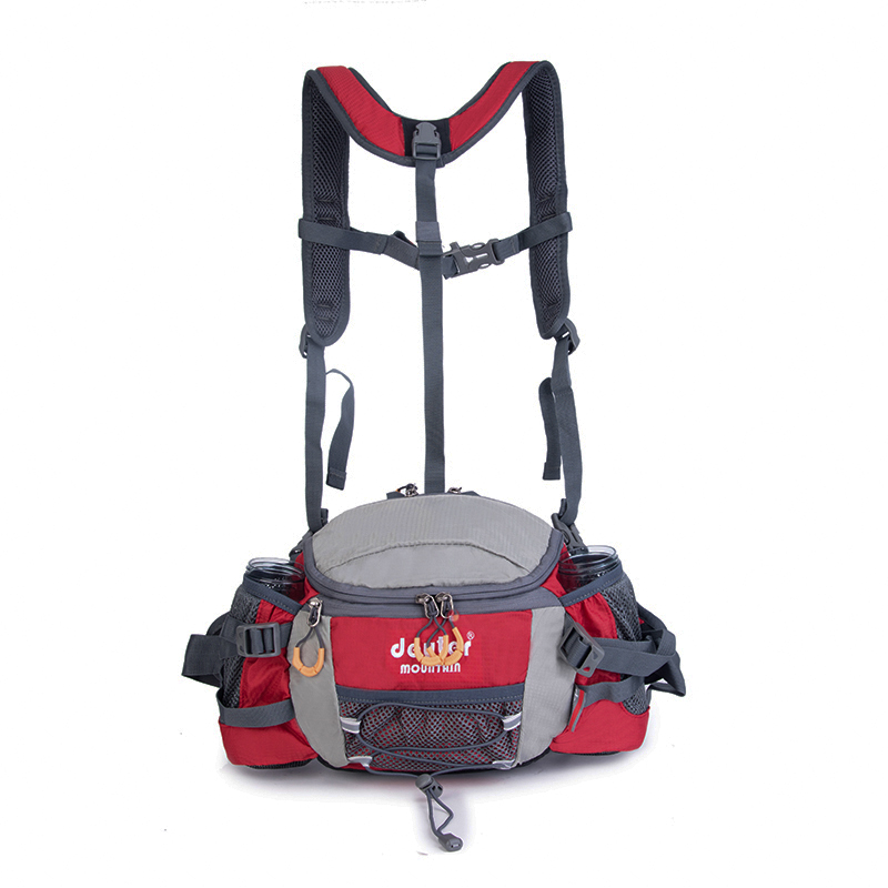 Afneembare Dubbele Schouderriem Heuptas Outdoor Bergbeklimmen Wandelen Rugzak Waterdichte Running Riding Bag Voor Mannen Vrouwen: Red