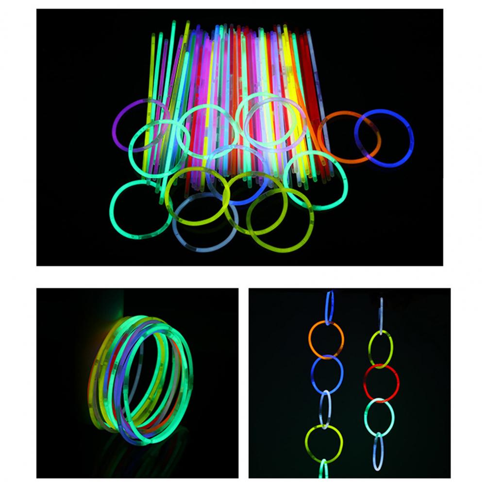 100 sztuk wielofunkcyjny blask kije śmieszne świetlny kije bransoletki plastikowe bardzo długi życie DIY fluorescencyjne bransoletki na imprezę