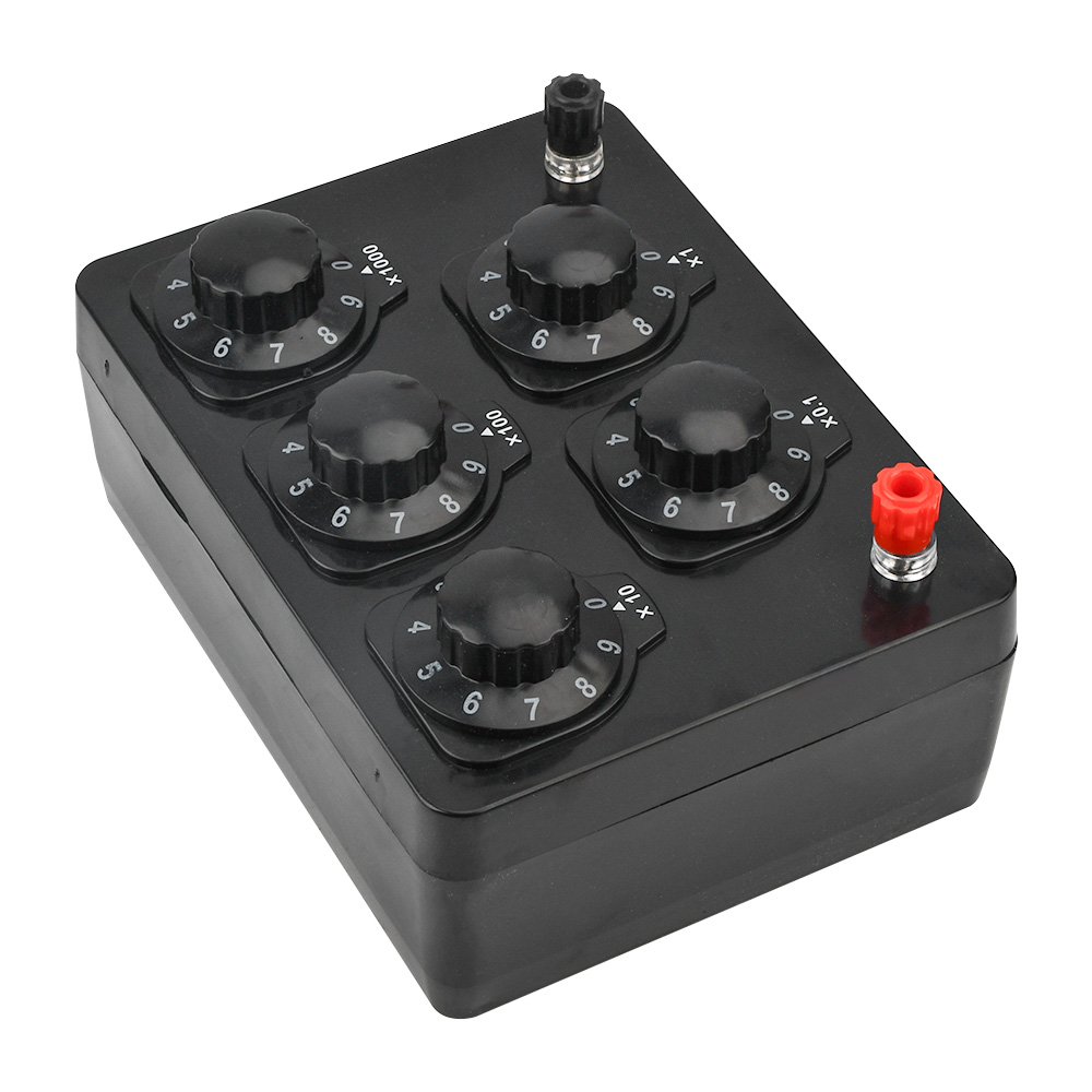 Precision Resistance Box 0-9999Ω/0-9999.9Ω Adjustable Decade Resistor Teaching Instrument for Physical Teaching Experiment Tools