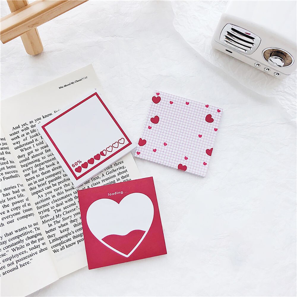 50Sheets Leuke Roze Serie Sticky Notes Kawaii Memo Pad Scrapbooking Planner Stickers Papier Bladwijzers Koreaanse Briefpapier