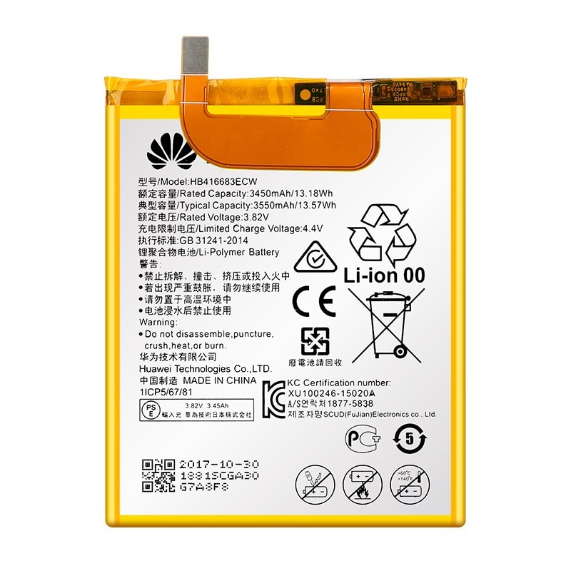 3550 Mah HB416683ECW Batterij Voor Huawei Google Nexus 6P 6 Plus H1511 H1512 Komen Met Batterij Sticker