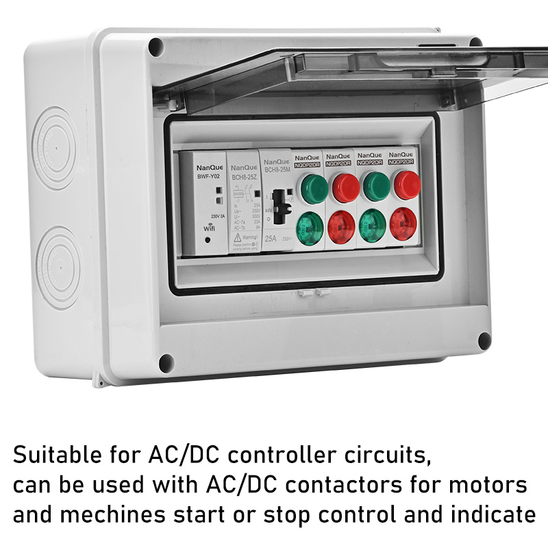 Interruptor de botón de luz de carril DIN AC DC 12V 24V 110V 220V 230V 1A 2A 5A 6A interruptor de Control de parada de arranque de Motor módulo de luz LED