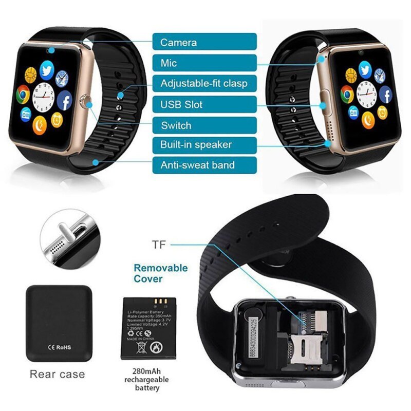 Business Smart wristband (European version) Waterproof Bluetooth SIM Smart band for iPHONE 8 X 7P FOR Samsung Android