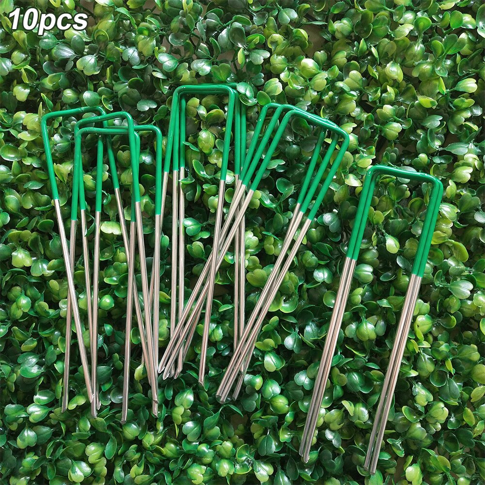 10pcs Anti Rust Bevelled Ends Tool Artificial Turf Pin Fastener Penetrate Fixed Pegs Reusable Heat Resistance U Shape Garden