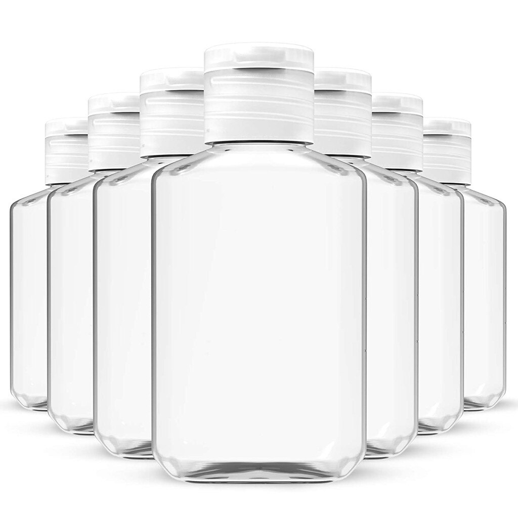 10/100PCs 60ml Mini Transparent Perfume Atomizer Octagonal flip flask plastic bottle free hand liquid gel extrusion bottle