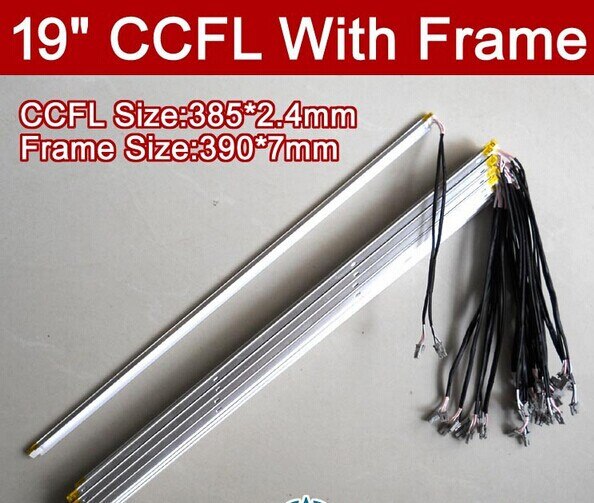 2 STKS 19 &#39;&#39;inch dual lampen CCFL met frame, lcd backlight lamp met behuizing, CCFL met cover, CCFL: 385mm, FRAME: 390mm x 7mm
