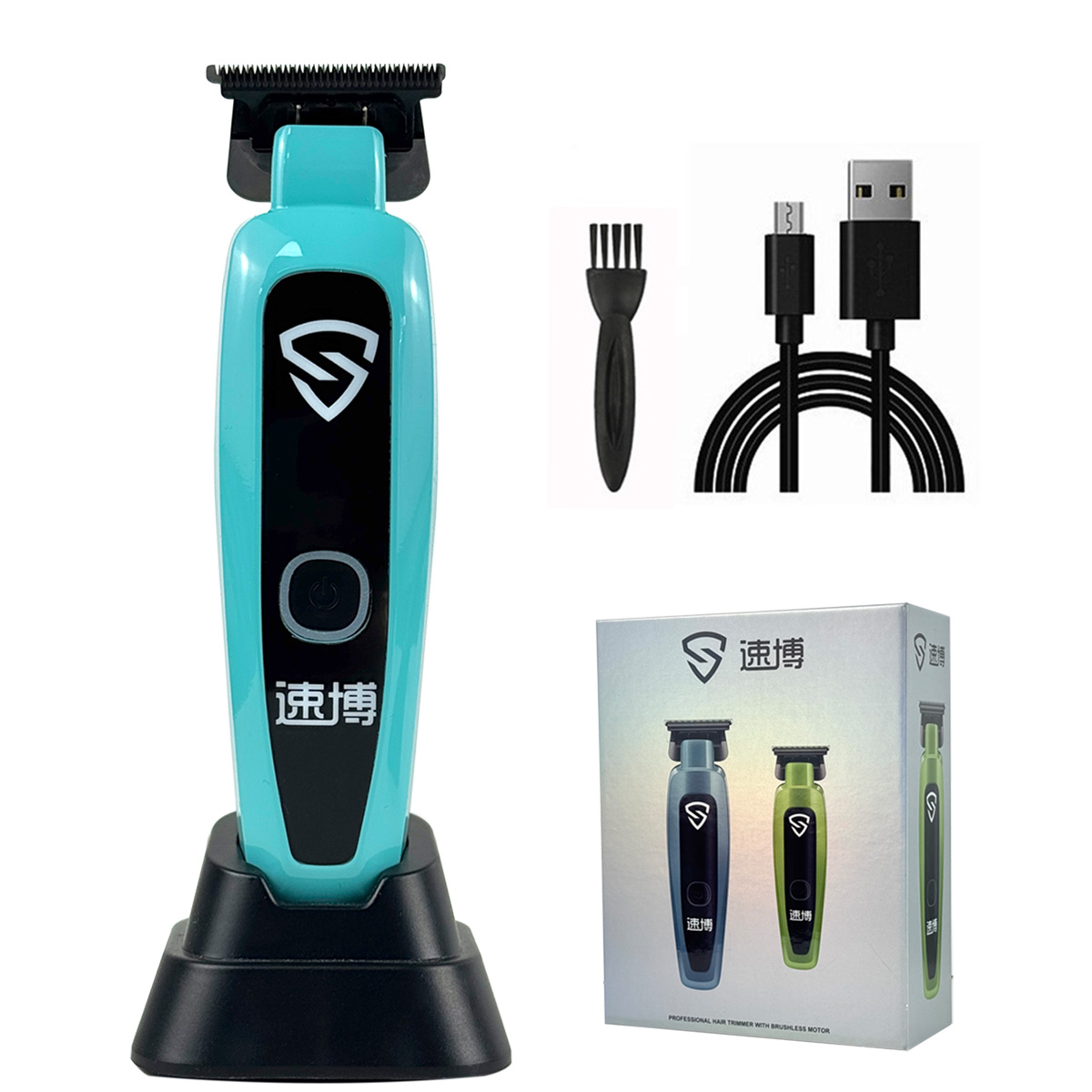 Brdclip x5 7200rpm aparador de cabelo profissional dlc lâmina de squama máquina de acabamento de cabelo detalhe clipper para homem barbearia: Cinza claro