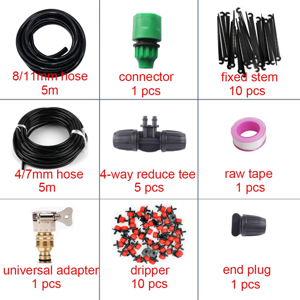 DIY automatic irrigation system for home gardens, agricultural planting, irrigation kits, micro drip irrigation, gardening tools: 5m 4way dripper