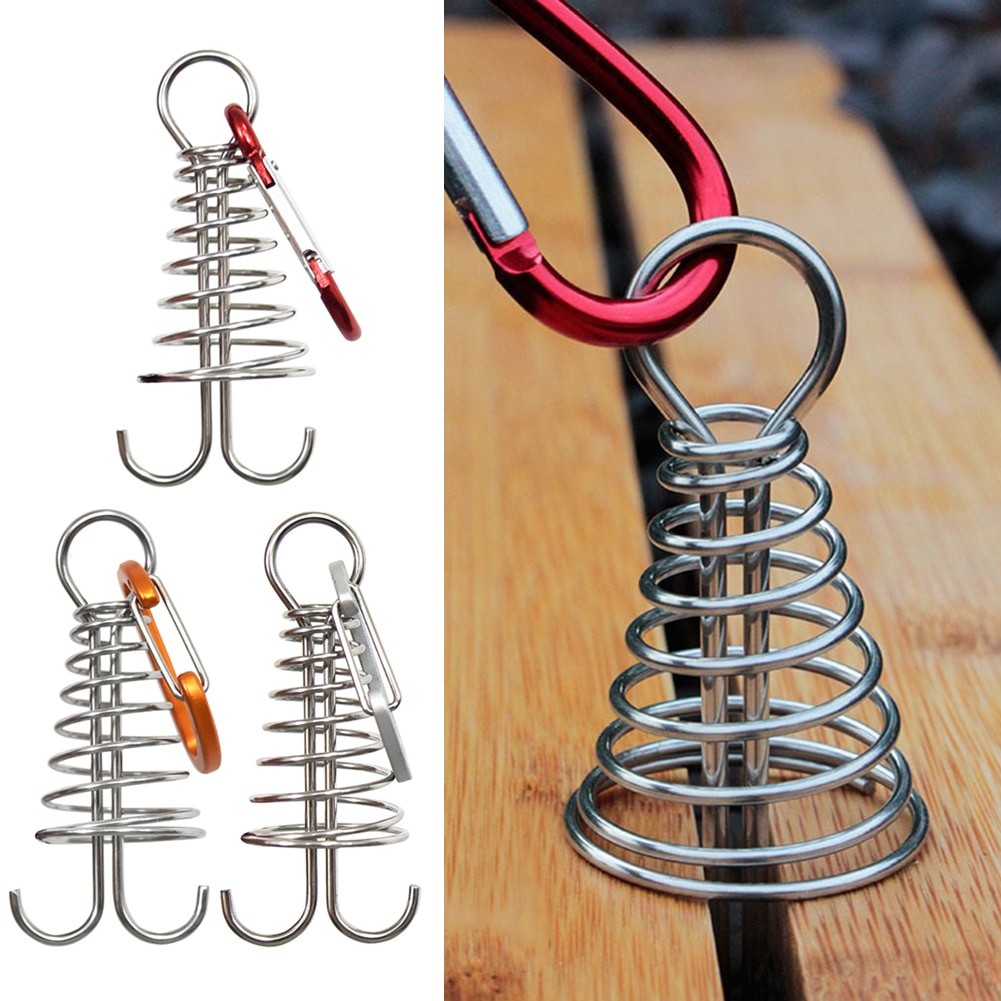 Tienda o toldo a prueba de viento para uso en exteriores, 10 Uds., gancho fijo, hebilla, Tablón, clavos de primavera, gancho fijo, hebilla, accesorios de Camping