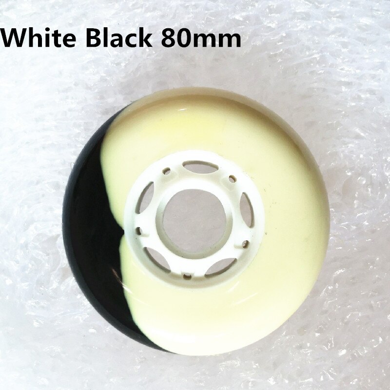 [72mm 76mm 80mm]Hyper +G Inline Skates Wheel 84A +Grip Freedom Concrete Roller Skating Rodas for SEBA High HV Carbon: White Black 80mm