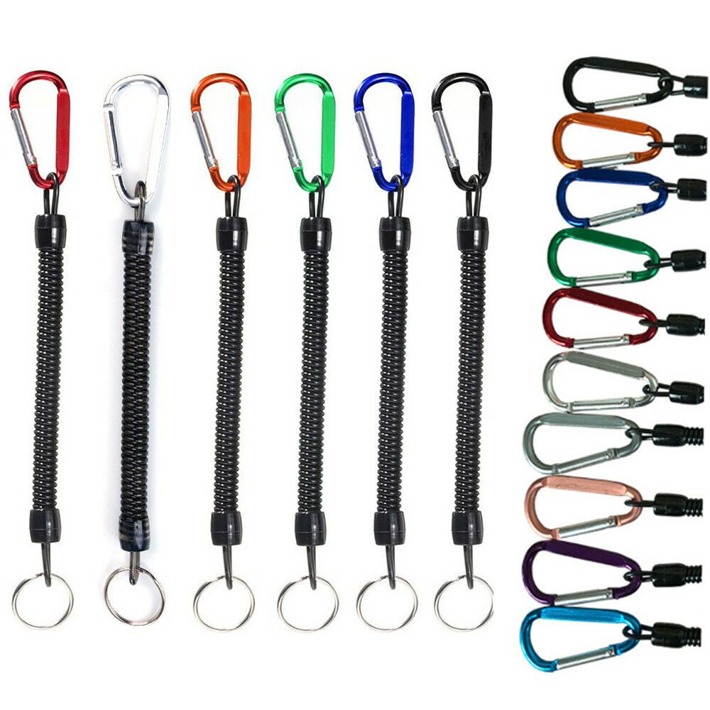 Camping Veilige Flexibele Uitrusting Intrekbaar Gereedschap Anti-Verloren Sleutelhanger Karabijnhaak Vissen Touw Springtouw Lanyards