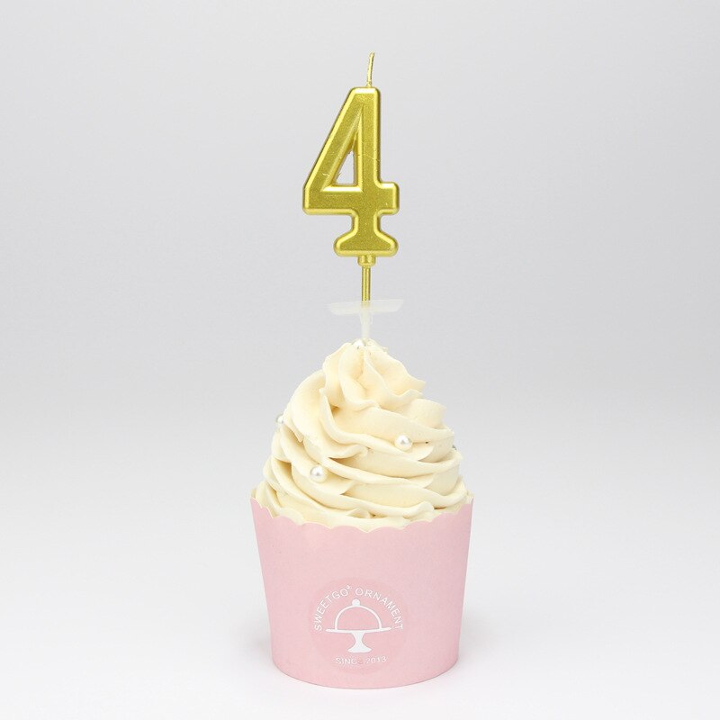 Kleurrijke Snoep Verjaardag Kaars Diy Digitale Kaars Verjaardag Party Wedding Anniversary Party Decoraties: Golden-4