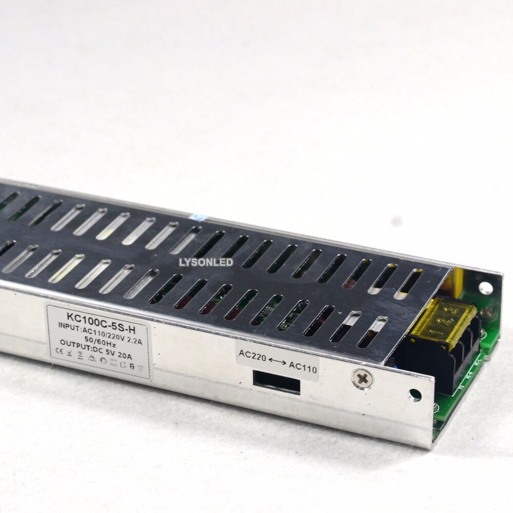 5v 20a 100w led rullande display strömförsörjningsstöd 100-265 vac slim psu  (35w 50w 75w tillgängliga)