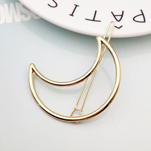 Vrouwen Meisjes Geometrische Haar Snap Haarspeldjes Haar Uithollen Maan Vorm Haar Clip Klauwen Effen Kleur Accessoires Haarspeld 1pc: 08
