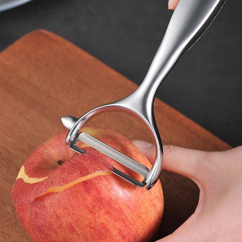 Multifuncional afiada durável aço inoxidável frutas vegetais maçã pêra batata cenoura descascador acessórios de cozinha gadget: 02