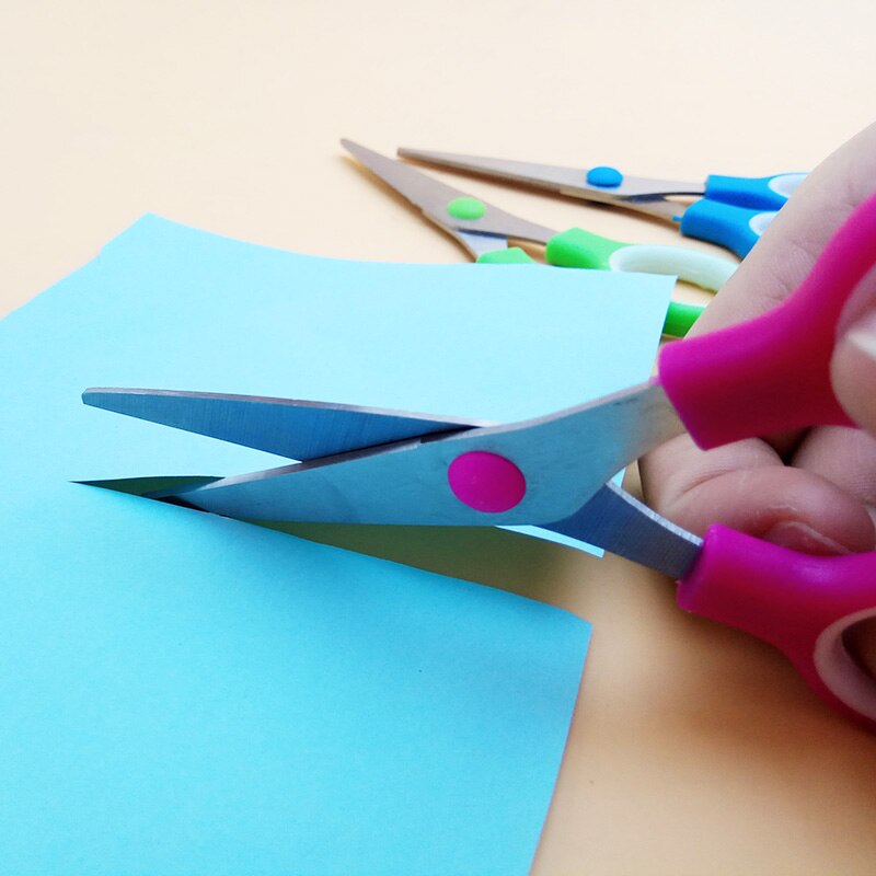 XYDDJYNL Different Colors 3 Pcs/Lot Cute School Stationery Student Scissors Paper Cutting for Kids Craft Cutter DIY Scrapbook