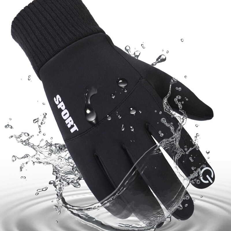 Winter heren fiets handschoenen winddicht warm touchscreen handschoen ademend waterdicht antislip fiets handschoenen voor heren