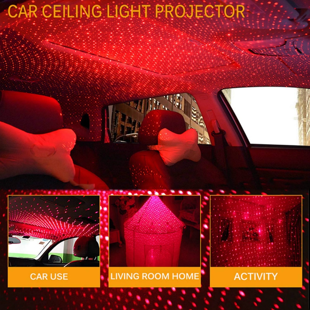 Auto Usb Led Auto Sfeer Ambient Romantische Ster Projector Licht Dj Rgb Kleurrijke Nigth Lamp Kerst Interieur Decoratieve Licht