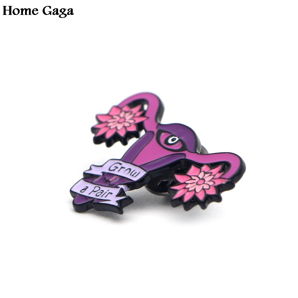 Homegaga Baarmoeder Feministische Groeien Een Paar Zink Cartoon Pins Para Shirt Jas Broches Insignia Kleding Rugzak Metalen Badges D0827