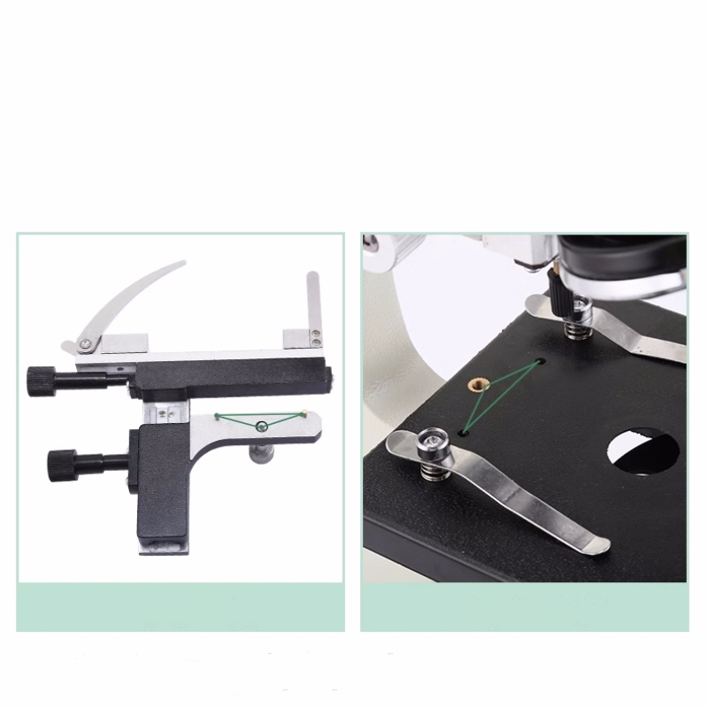 XSP-microscopio biológico mecánico, X-Y de escenario móvil con regla de escala: Marrón