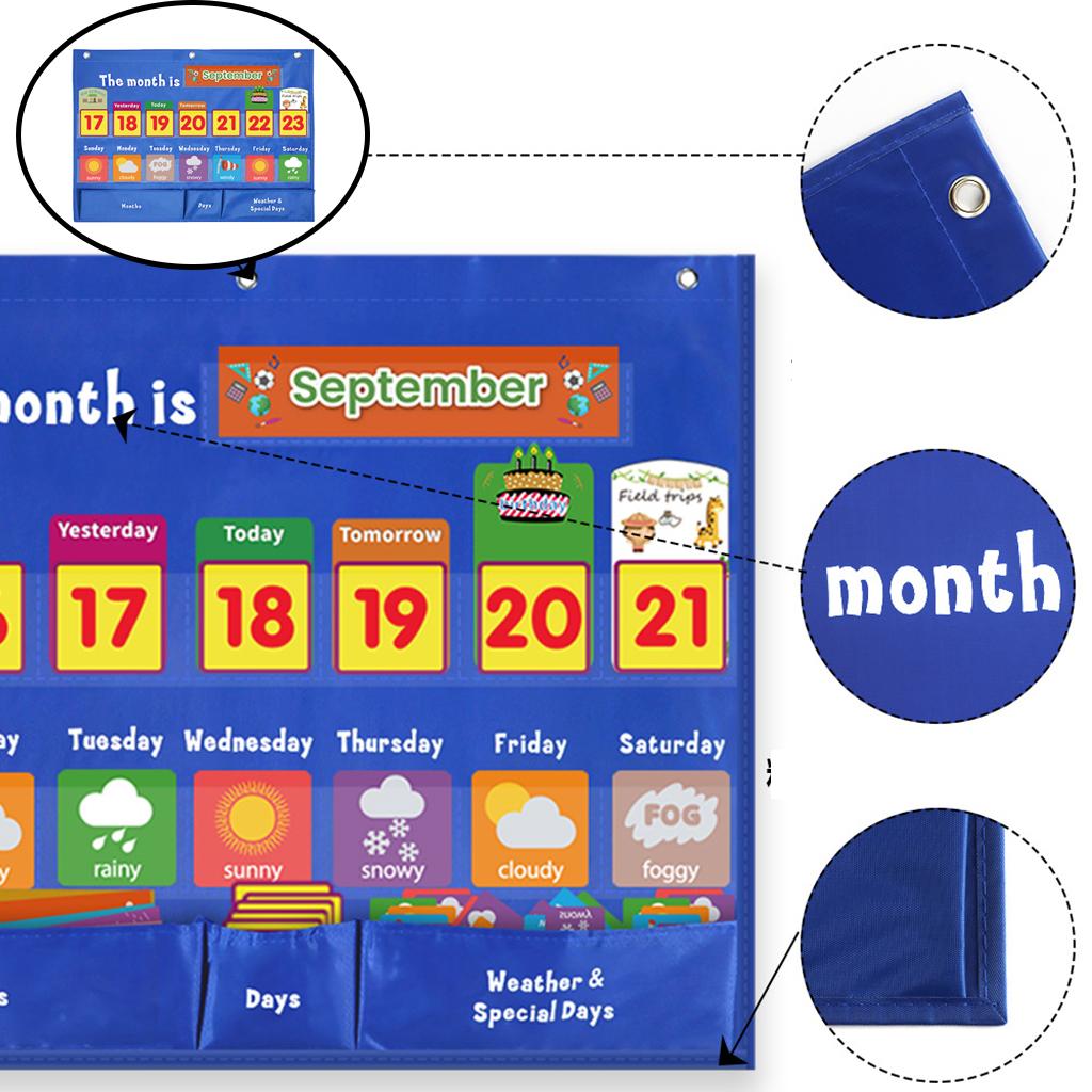 Calendar Weather Chart Educational Home Bedroom Learn Kids