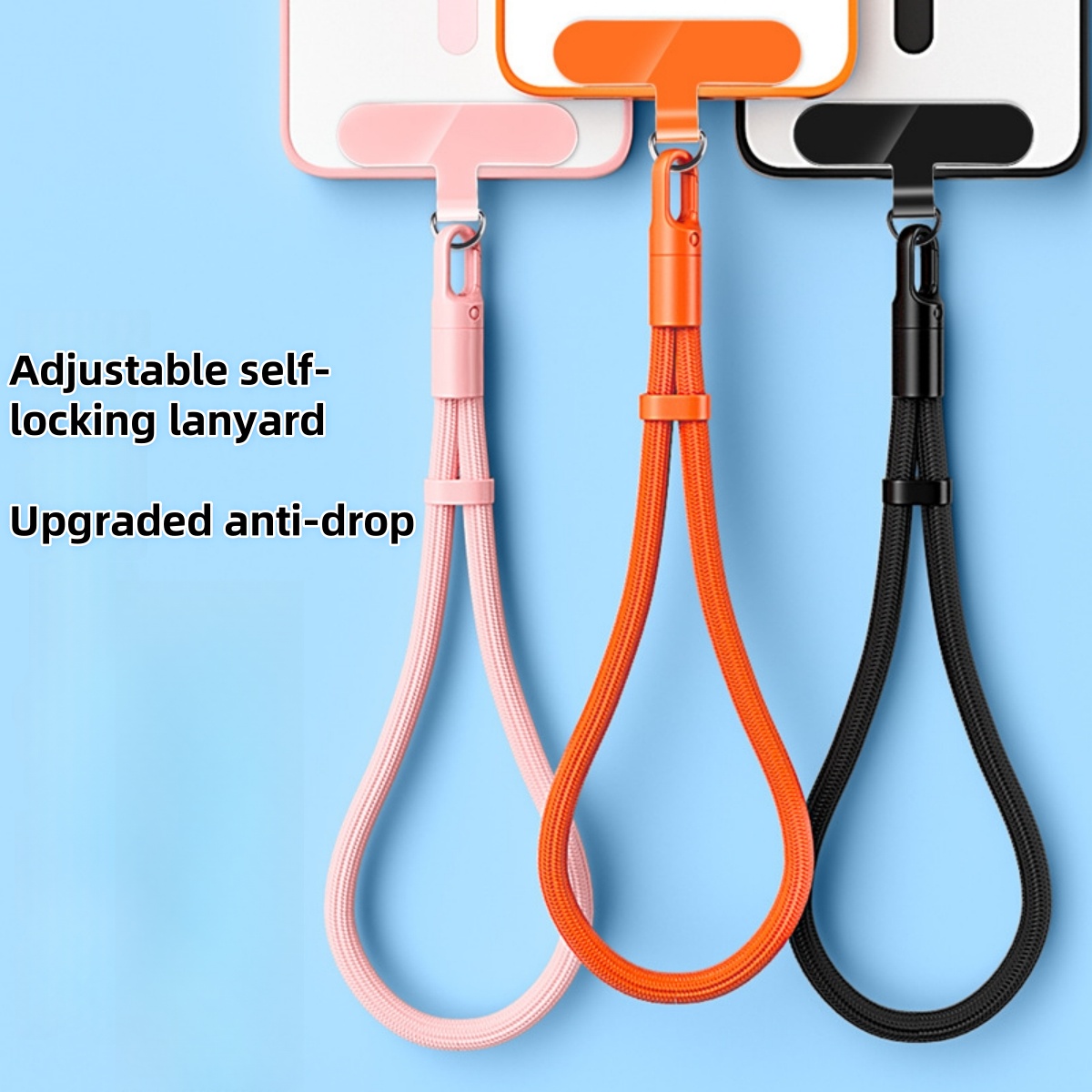 Universal Adjustable Mobile Phone Lanyard Short Wrist Strap with Self-locking Anti Durable Polyester Phone Strap