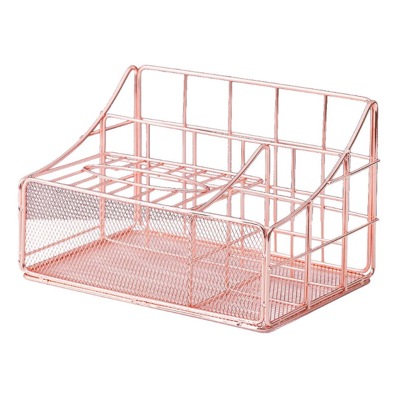 Rose Gold Schreibtisch Lager Kasten Multi-Zweck Stift Halfter nordisch Magazin Organizer MOLB
