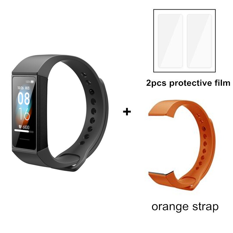 Xiaomi-pulsera inteligente Redmi Band Original, brazalete de Fitness con pantalla táctil a Color de 1,08 pulgadas, Control del ritmo cardíaco y de la música: add orange strap