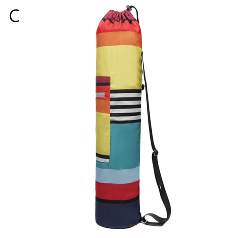 Yoga Mat Tas Carry Duurzaam Canvas Bloemen Gedrukt Yoga Rugzak Verstelbare Riem Y98F