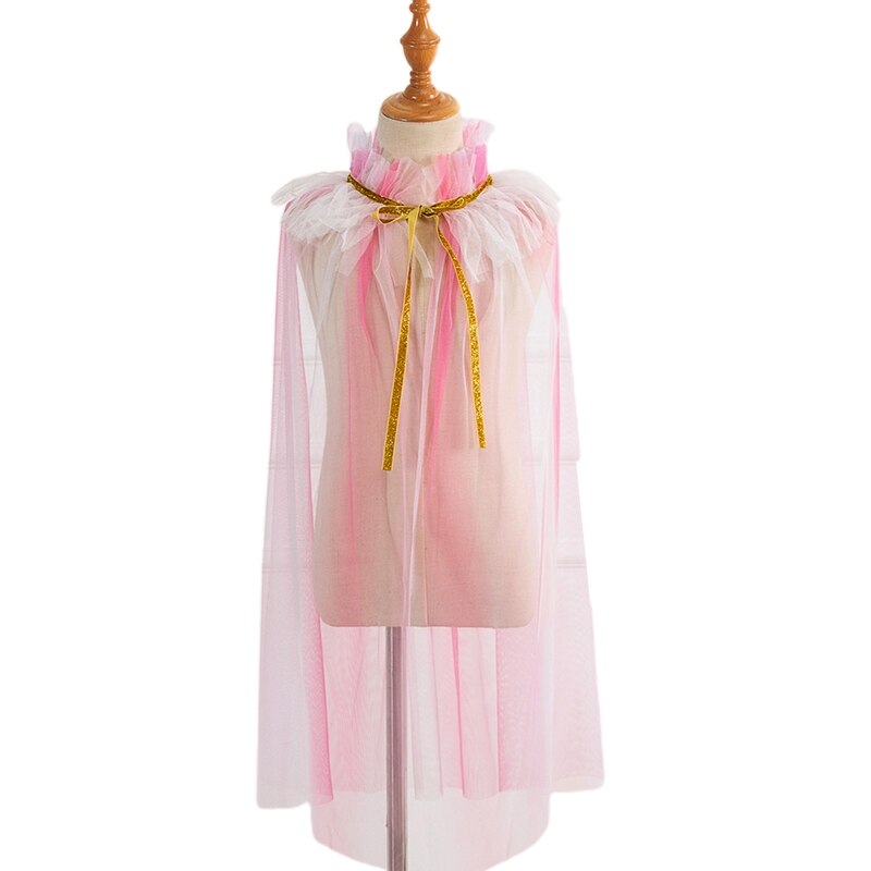 Princess Cape Cloaks for Little Girls Cosplay Party Christmas Halloween Costume Glitter Star Sequins Cloak Tulle Shawl