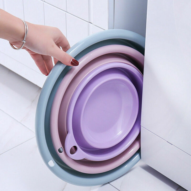 Falten Kunststoff Waschbecken Faltbare bat Waschen hoch Schüssel Washtub draussen Camping Wohnwagen Waschbecken 3 Farben