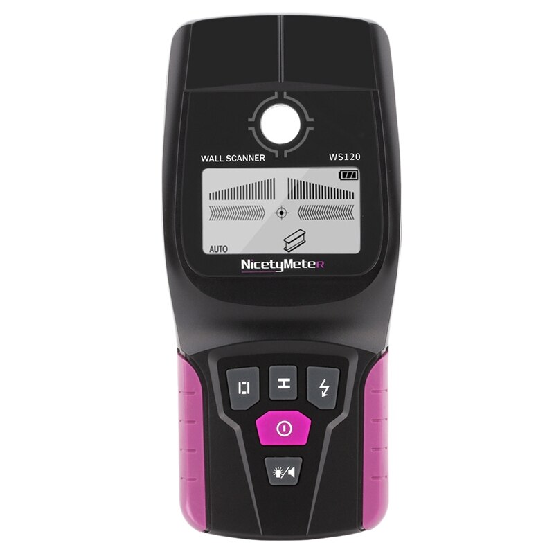 Fijnheidsmeter metalen en non-ferro metalen koper hout wisselstroomkabel knipperend led-lampje en pieptoonindicatie wanddetector