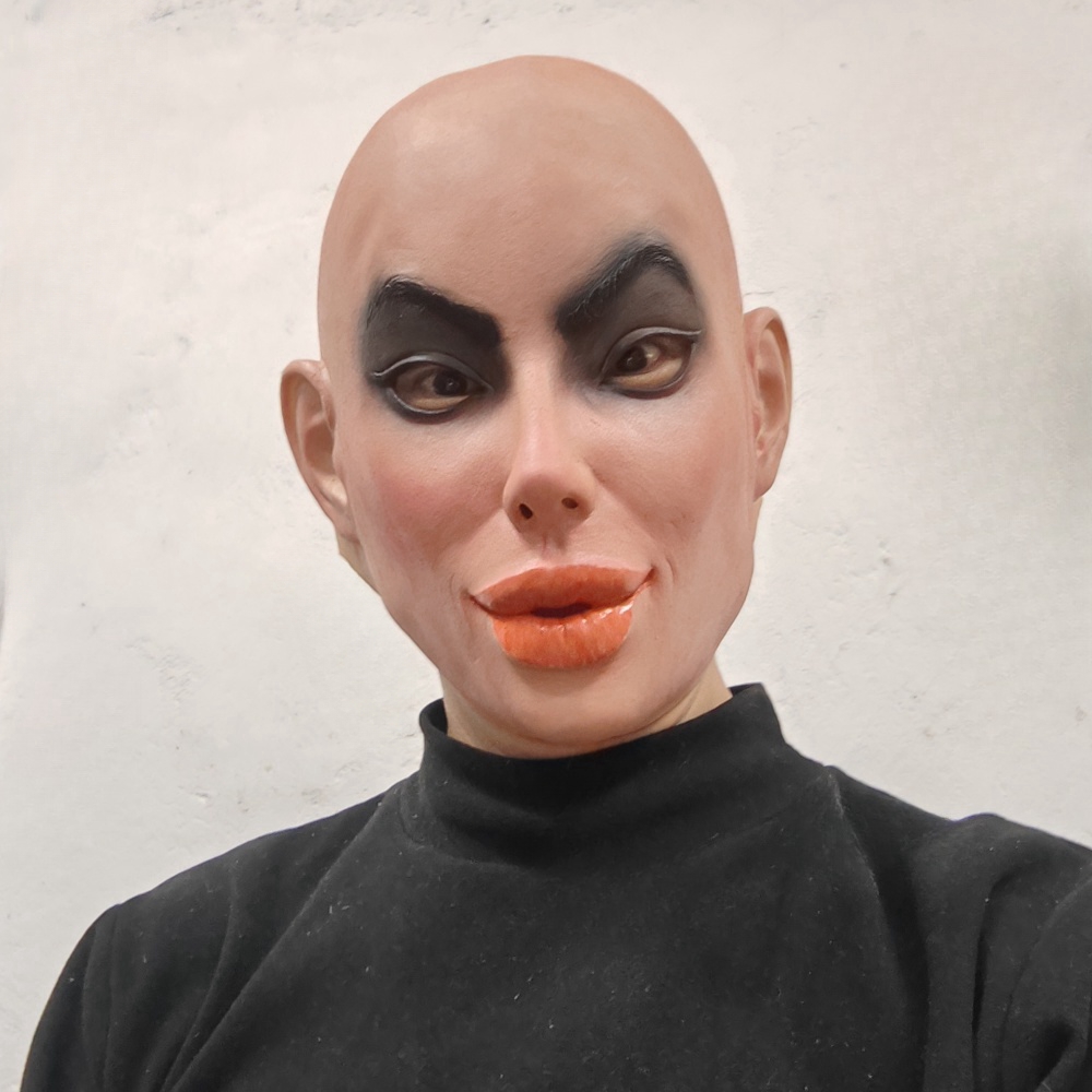 sexy Promi-Gesichtsmaske, Schauspielerin, menschliches Gesicht, Latexmasken, realistisches hässliches Mädchen, Verkleidung, Mottoparty, Requisit, Kopfdesign mit Glatze: Ursprünglich Titel