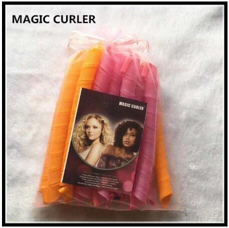 Bricolage 55cm Long bigoudis 40 pièces/ensemble rouleau magique bigoudi magique bigoudis spirale boucles Kit de coiffure: 18pcs 65cm