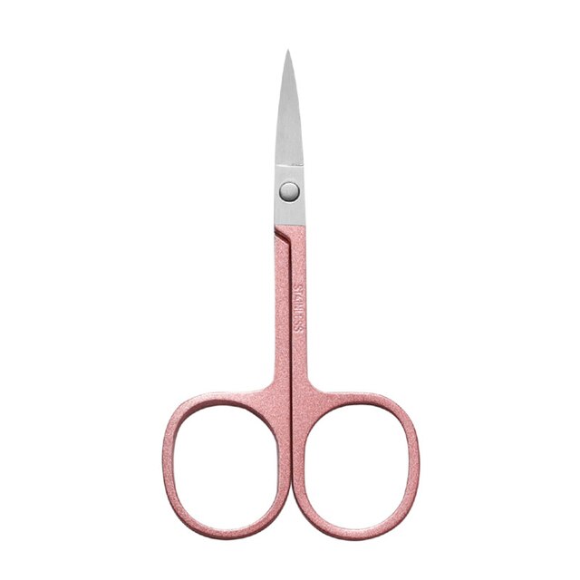 Wenkbrauw Schaar Gebogen Mes Professionele Roestvrij Staal Manicure Precisie Trimmer Wenkbrauw Wimper Hair Remover Tool Make-Up: Champagne purple