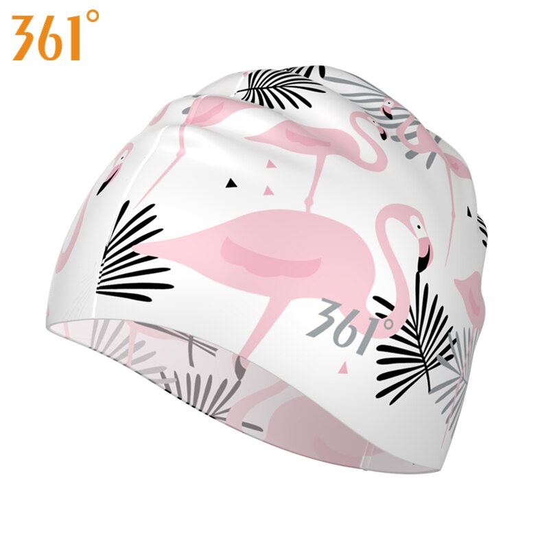 361 Waterproof Flower Flamingo Swim Cap for Women Long Hair Silocone Swimming Caps for Girl Ear Protector Pool Bathing Hat